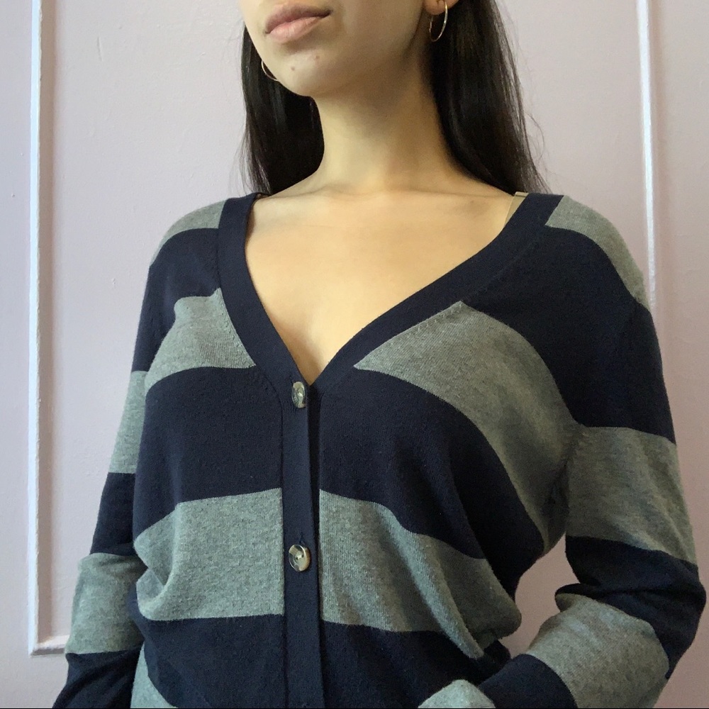 Tommy Hilfiger Women's Striped Button-Up Cardigan